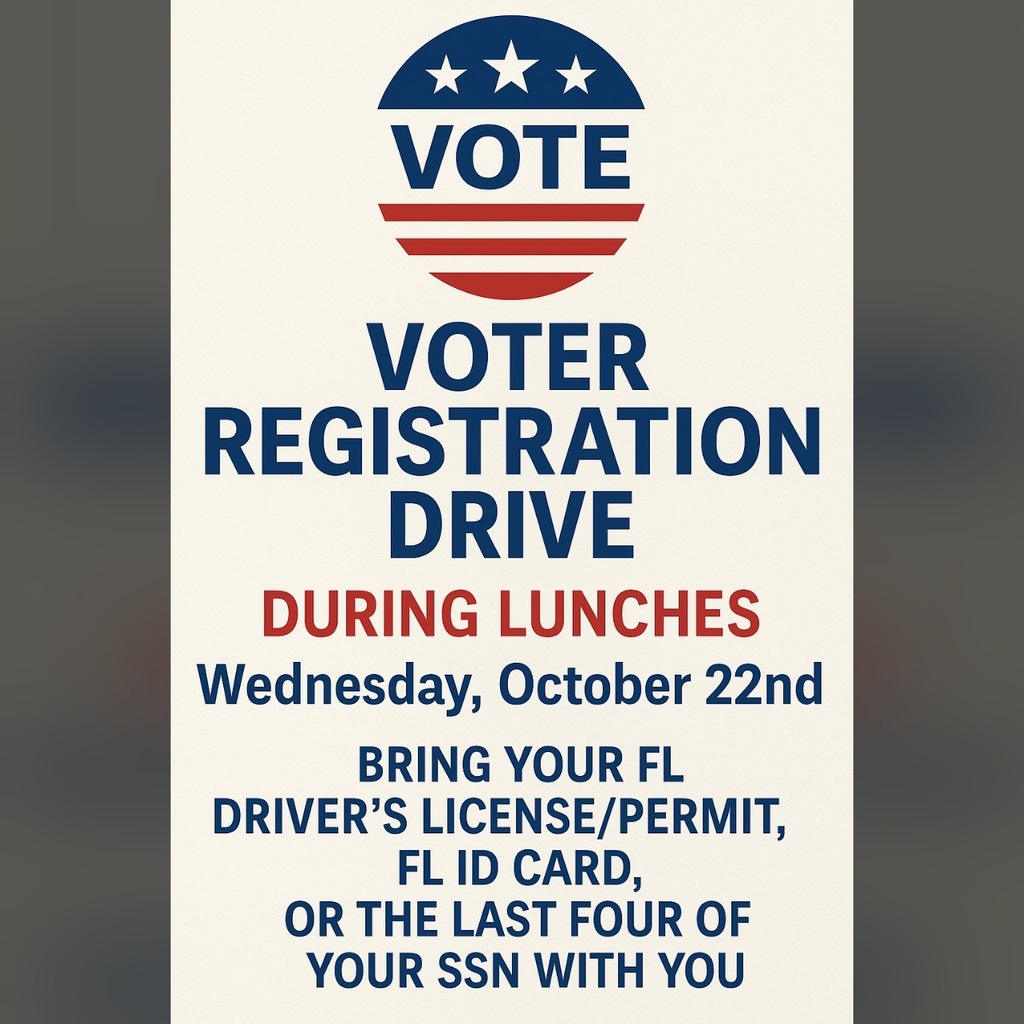 Voter Registration Drive - Wednesday, October 22nd 