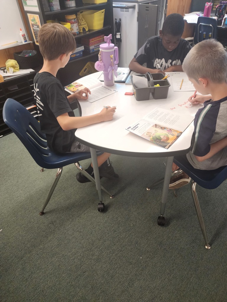 3 male students working on plot elements