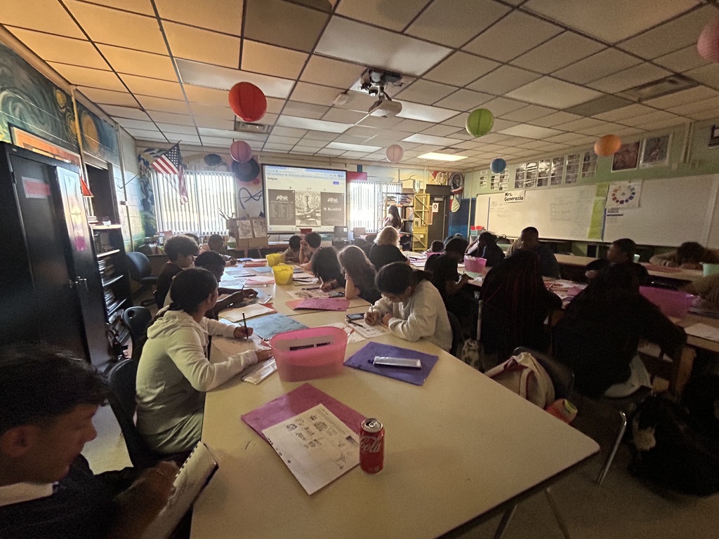 Ms. Generazio’s Art 1 students took their Scary/Spooky Drawing projects to the next level through a carousel critique designed to strengthen artistic vocabulary and peer feedback skills. Each student received a card labeled Best Technique, Most Creative, Favorite Work, or Most Expressive and rotated around the room, leaving thoughtful comments focused on value, shading, and line work.  During the class debrief, Ms. Generazio spotlighted standout pieces, inviting the student artists to share the comments they received from their peers. Together, the class discussed what made feedback specific, detailed, and connected to artistic concepts. Students then completed a self-assessment rubric, reflecting on their craftsmanship and growth as artists.  🖋️ Through this process, students not only refined their techniques—they learned to observe, articulate, and appreciate the creative process in one another’s work.