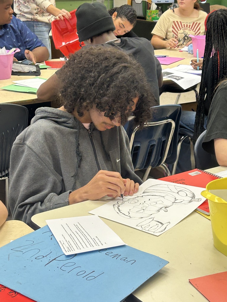 Ms. Generazio’s Art 1 students took their Scary/Spooky Drawing projects to the next level through a carousel critique designed to strengthen artistic vocabulary and peer feedback skills. Each student received a card labeled Best Technique, Most Creative, Favorite Work, or Most Expressive and rotated around the room, leaving thoughtful comments focused on value, shading, and line work.  During the class debrief, Ms. Generazio spotlighted standout pieces, inviting the student artists to share the comments they received from their peers. Together, the class discussed what made feedback specific, detailed, and connected to artistic concepts. Students then completed a self-assessment rubric, reflecting on their craftsmanship and growth as artists.  🖋️ Through this process, students not only refined their techniques—they learned to observe, articulate, and appreciate the creative process in one another’s work.