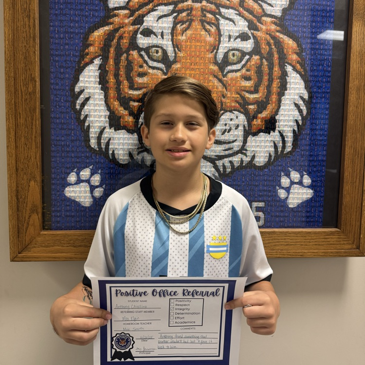 👏 Great job, Anthony! You’re showing what it means to have Tiger P.R.I.D.E. every day! 🐯💙