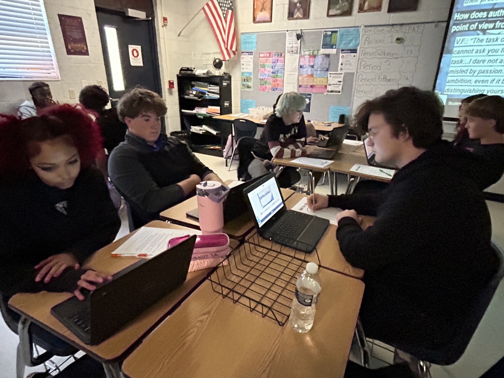 Mr. Werner's seniors took a deep dive into an excerpt from Frankenstein, exploring Victor Frankenstein's dual nature through a creative and analytical lens! Through close reading, discussion, and reflection, students evaluated how Mary Shelley develops conflicting character perspectives, a key part of their ELA standards and college-level literary analysis skills.  We love seeing our Panthers think critically, collaborate thoughtfully, and bring literature to life in such engaging ways!
