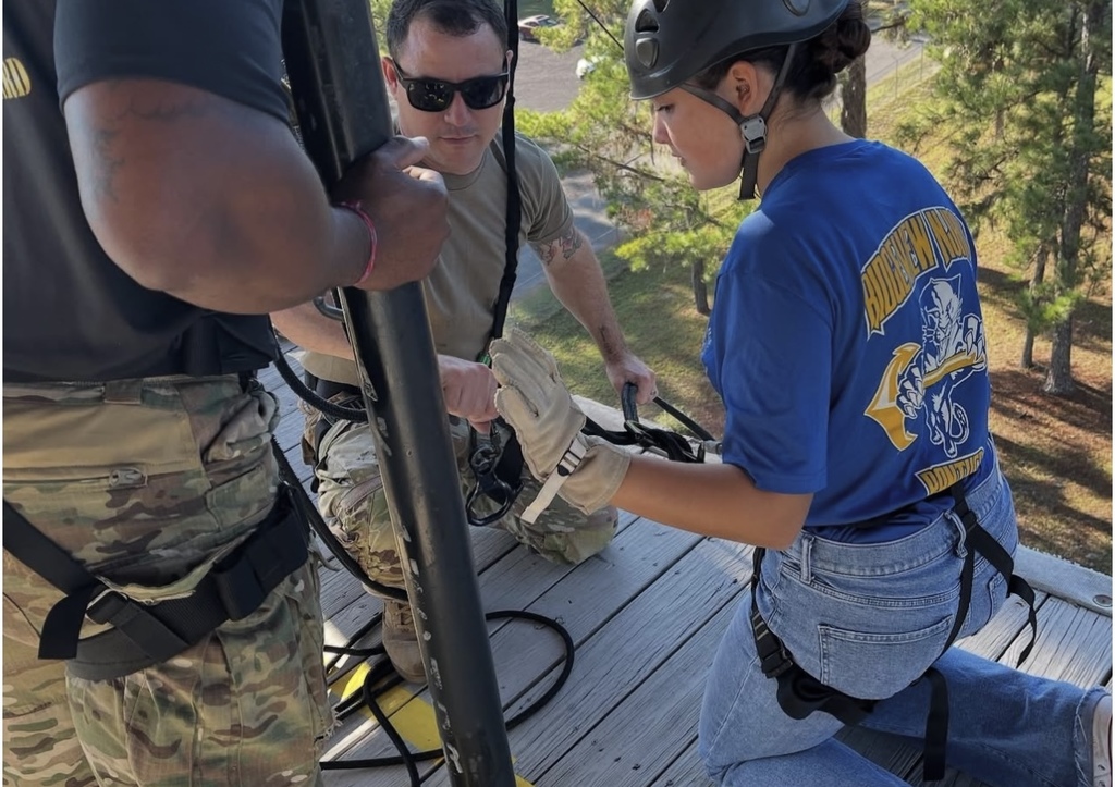 On Wednesday, October 22, 2025, our Ridgeview NJROTC cadets traveled to Camp Blanding for an unforgettable adventure — a 60-foot free-fall rappel! With guidance and support from the Florida Army National Guard, cadets faced their fears, challenged themselves, and built confidence that will last a lifetime.