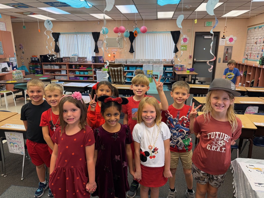 Our Manatees are painting the school RED to kick off Red Ribbon Week with a splash!