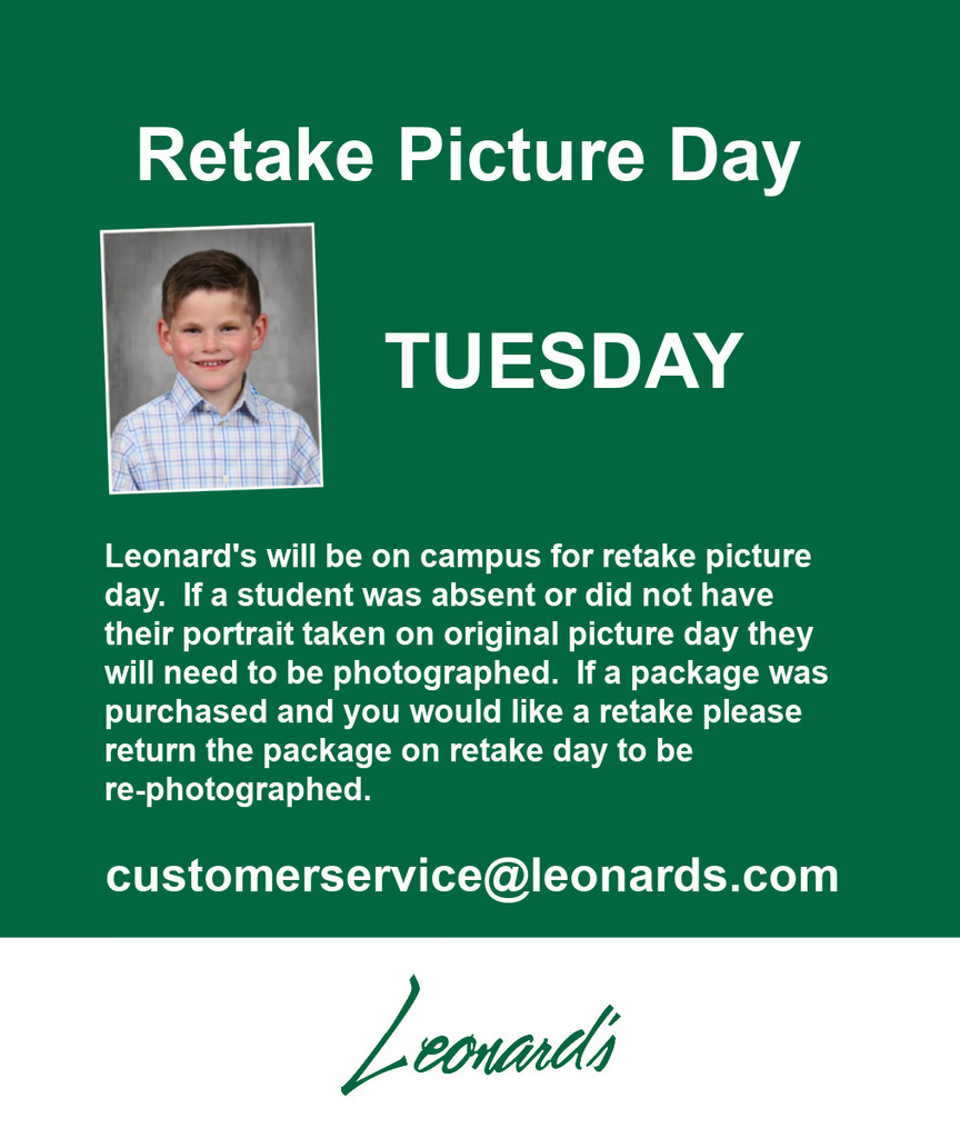 Retake Day Tuesday, November 4th