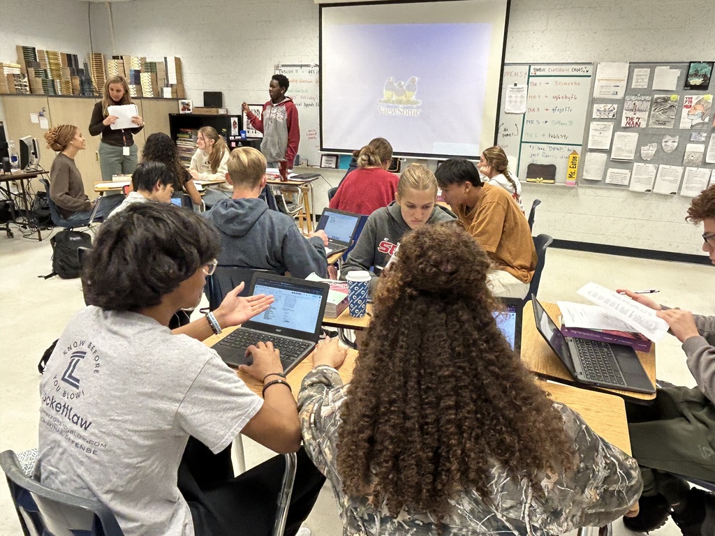 Ms. Eaton’s students transformed their study of poetry into live performance as they analyzed works by Pablo Neruda, Gwendolyn Brooks, Theodore Roethke, and Lucille Clifton, then created short dramatic skits to capture each poem’s tone, mood, and meaning. Through close reading, collaboration, and creativity, students discovered how powerful interpretation extends beyond the page—showcasing the perfect blend of literary analysis, critical thinking, and expressive performance.