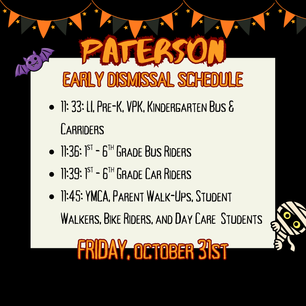 Early Dismissal Friday 10-31-25