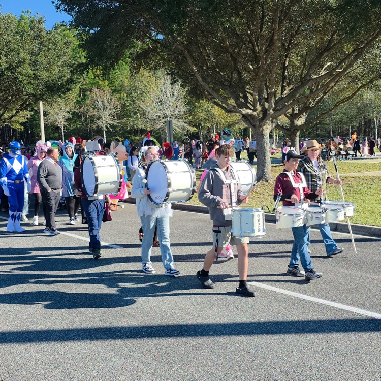 LAJ Tiger drum line visits LAE