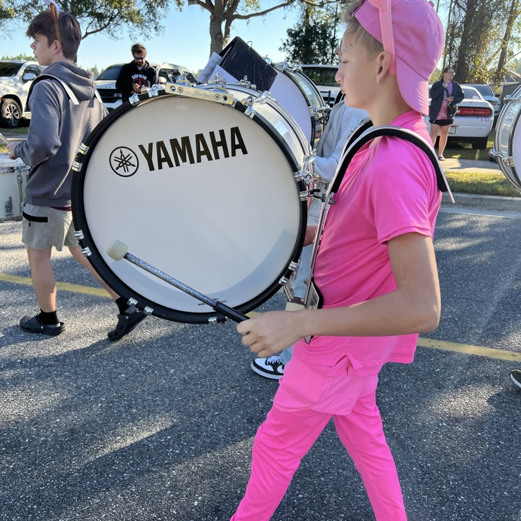 LAJ Tiger drum line visits LAE