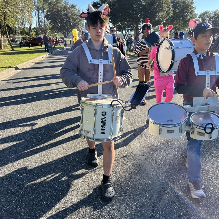 LAJ Tiger drum line visits LAE