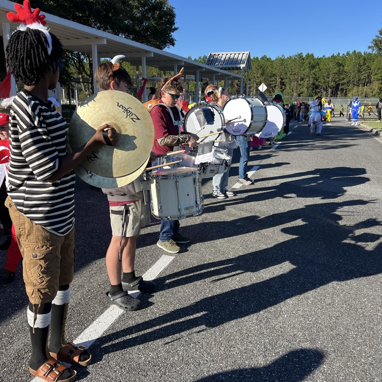 LAJ Tiger drum line visits LAE