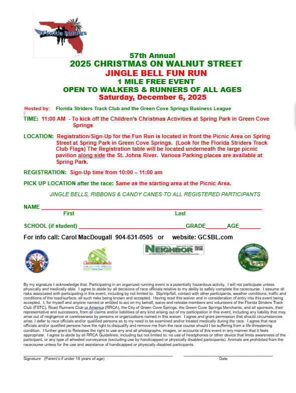 jingle bell fun run flyer