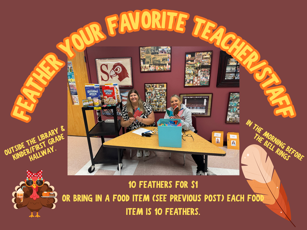 showing two staff members holding feathers that are for sale $1 for 10 feathers