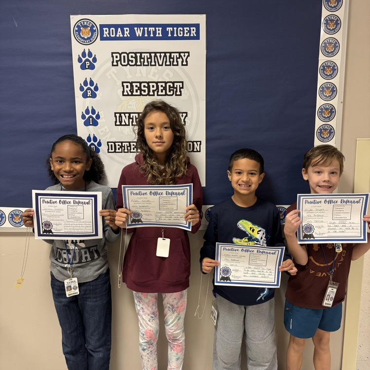 Congratulations to Jeremy, Milani, Eiden, and Elijah! They all showed true Tiger Pride! Each displayed positivity, respect, integrity, determination, and effort in their own unique way.