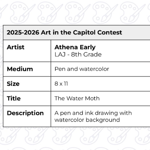 Athena Early’s artwork will be hung in the state capitol building