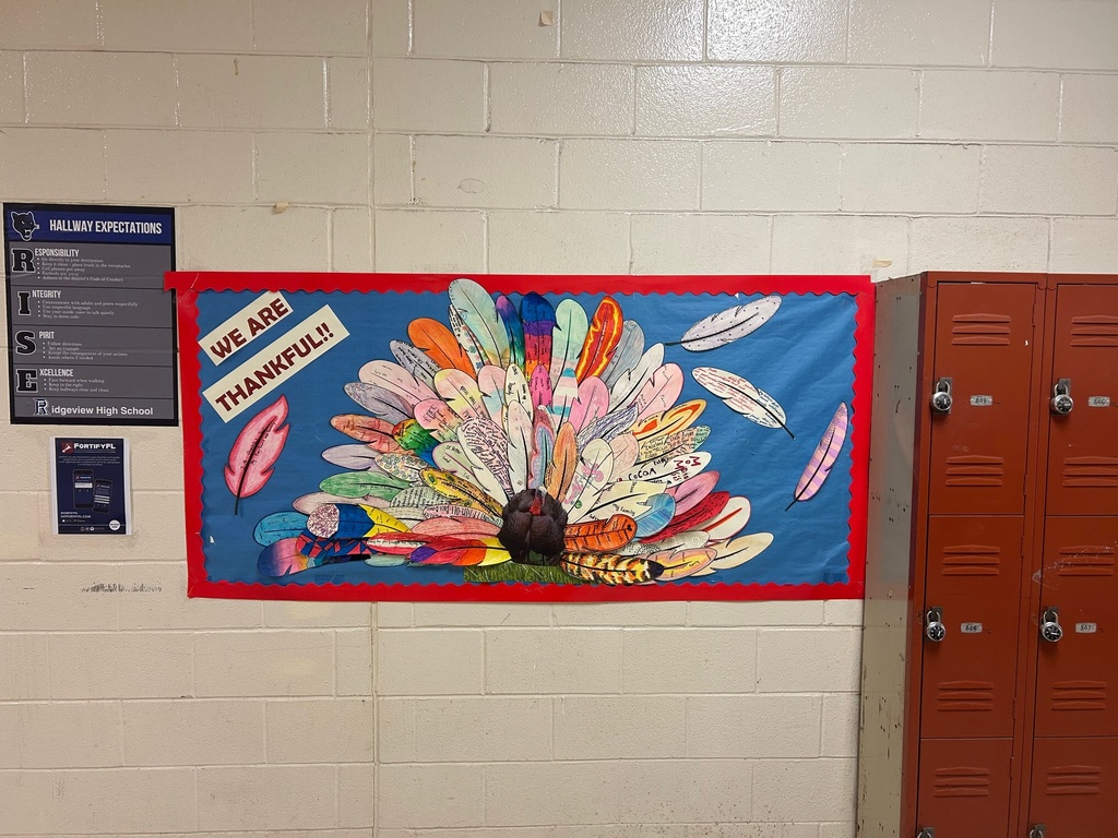 Mr. Ley’s classes spent time reflecting on what they are thankful for and decorating colorful feathers for their hallway display during a bellwork activity. Each feather shared a message of gratitude, reminding us all of the many reasons we have to be thankful this season.