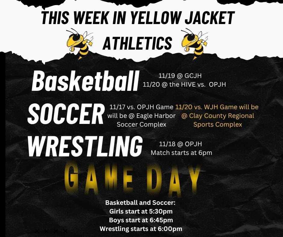 Oakleaf Jr. Athletics Weekly Schedule