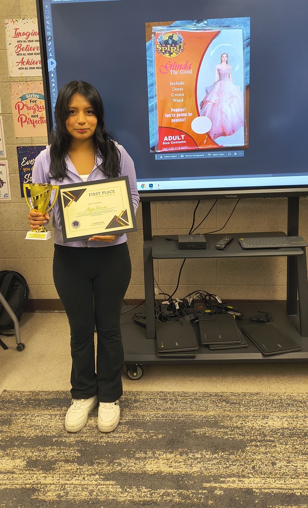 Panthers Shine in the District Digital Design Competition!  Ms. Johnston’s Digital Design students showcased their creativity and technical skills in this year’s district contests, earning top recognition across multiple levels!  🏆 Digital Design 1 – Costume Composite 1st Place: Angie Rivera Angie created a stunning costume composite in Adobe Photoshop, blending multiple images—including a dress, wand, crown, and more—to bring Glinda to life. Her impressive work earned her first place in the district competition!  🤖 Digital Design 2 – Custom Robot 3rd Place: Elias Fernandez Elias designed an original robot entirely in Adobe Illustrator, crafting each component from scratch using shapes, the pen tool, and advanced Illustrator tools. His creativity earned him third place!  🌍 Digital Design 3 – Vintage Travel Poster Honorable Mention: Kaitlyn Durbin Kaitlyn designed a beautifully styled vintage travel poster in Adobe Illustrator, earning an Honorable Mention in the district competition.  👏 We are so proud of our talented Panthers and the incredible work happening in Ms. Johnston’s Digital Design classes! Keep creating, Panthers!