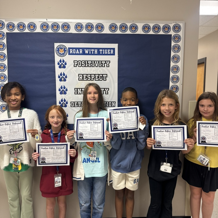 Help me congratulate all these students for earning a positive office referral for showing outstanding Tiger Pride!