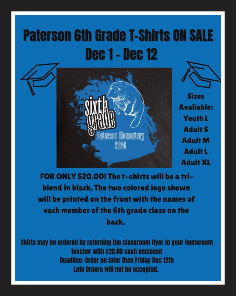 6th Grade T-Shirt Orders