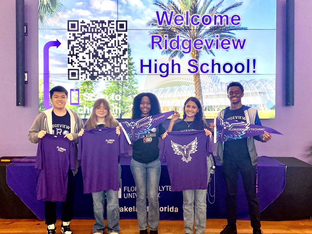 Several of our RHS AICE Cambridge and IB students recently visited Florida Polytechnic University for an exciting STEM Day Tour! Students learned about the university, explored its academic programs, and experienced hands-on STEM learning activities that brought science, technology, engineering, and mathematics to life. This opportunity gave our students a glimpse into future career pathways while reinforcing the innovative, real-world learning that defines their programs. We are proud of our Panthers for representing Ridgeview so well!