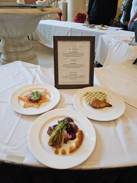 Chef LaPierre and Chef Stevens are extremely proud of our ProStart team for their outstanding performance at the Dayton State College Sharpen Your Skills Competition this past Friday. C.J., Gavin, Cole, and Ricky competed in the Gourmet Meal event, presenting an impressive menu that included ahi poke with homemade wonton chips, seared duck with miso sauce, bok choy, and a purple sweet potato espuma, followed by a tayiki filled with matcha pastry cream for dessert. Their hard work and creativity earned them an outstanding 2nd place finish!  Selia represented Ridgeview in the Decorative Food Centerpiece competition, while Yuri, Kendall, and Andreya showcased their skills in the Waiter Relay event. We are incredibly proud of all of our competitors and their dedication to excellence. We look forward to cheering them on again at the ProStart Competition in February!