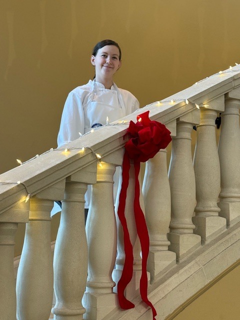 Chef LaPierre and Chef Stevens are extremely proud of our ProStart team for their outstanding performance at the Dayton State College Sharpen Your Skills Competition this past Friday. C.J., Gavin, Cole, and Ricky competed in the Gourmet Meal event, presenting an impressive menu that included ahi poke with homemade wonton chips, seared duck with miso sauce, bok choy, and a purple sweet potato espuma, followed by a tayiki filled with matcha pastry cream for dessert. Their hard work and creativity earned them an outstanding 2nd place finish!  Selia represented Ridgeview in the Decorative Food Centerpiece competition, while Yuri, Kendall, and Andreya showcased their skills in the Waiter Relay event. We are incredibly proud of all of our competitors and their dedication to excellence. We look forward to cheering them on again at the ProStart Competition in February!