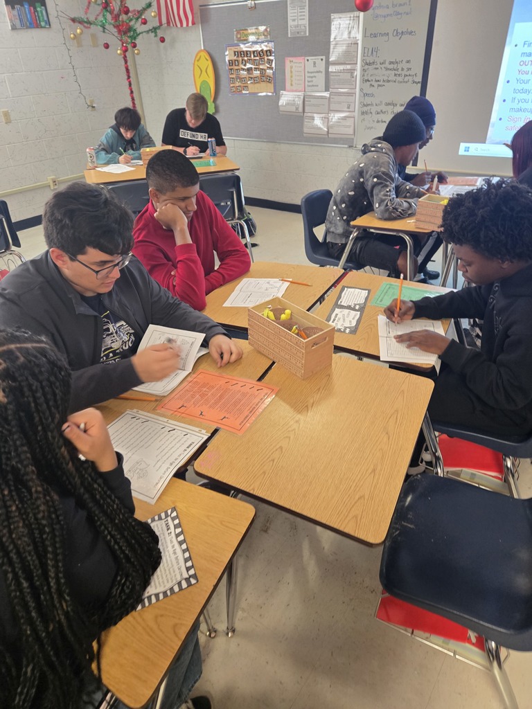 Ms. Brown’s 12th-grade ELA students spent the day, actually closer to two and a half days, engaged in a Christmas-themed escape room designed to review and reinforce essential Language Arts skills at a high level. This was not just a fun activity; it required close reading, careful analysis, and strong attention to detail throughout each challenge. Students used ’Twas the Night Before Christmas to analyze and sequence plot events, identified and corrected misused homophones in a Christmas Around the World fact sheet, and demonstrated their understanding of grammar by identifying parts of speech in a holiday fun-fact passage. They also applied higher-level thinking as they matched figurative language examples to familiar Christmas phrases, explaining how meaning is created through language choices.