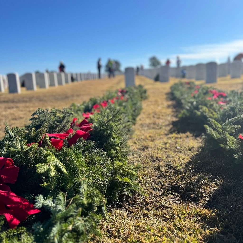 Ridgeview High School NJROTC cadets proudly volunteered at Jacksonville National Cemetery in support of Wreaths Across America. Our cadets assisted with the unloading of wreaths and helped with the placement of remembrance wreaths, honoring our nation’s fallen heroes and ensuring each veteran was remembered by name.  Through their service, our cadets demonstrated respect, leadership, and a deep commitment to honoring those who served our country. We are incredibly proud of their willingness to give their time and represent Ridgeview with dignity and patriotism at such a meaningful event.