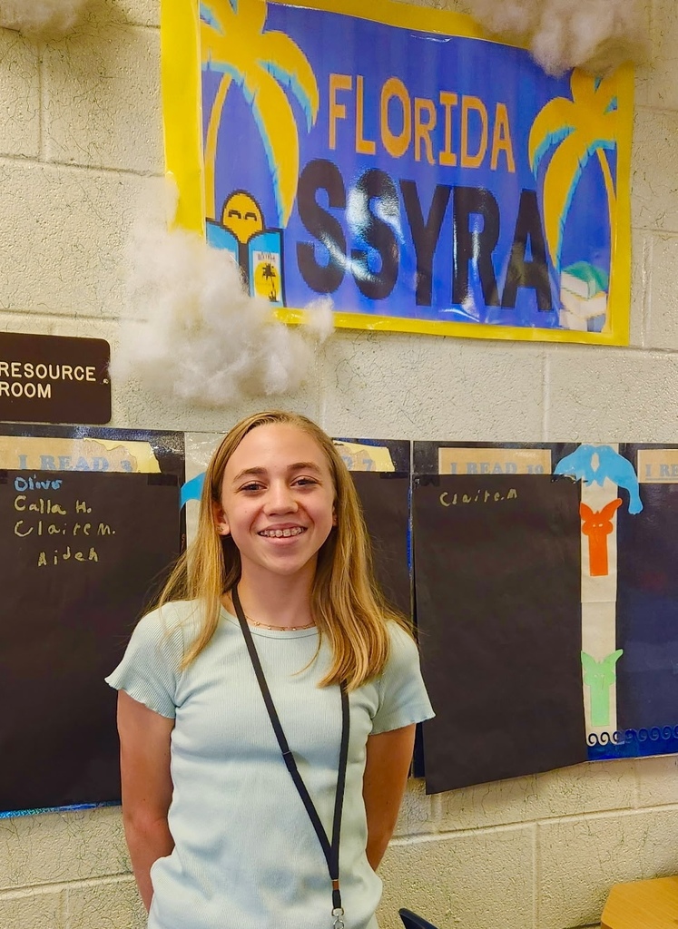 "Congratulations to Claire - this year's first student to read all 15 Sunshine State Books!
