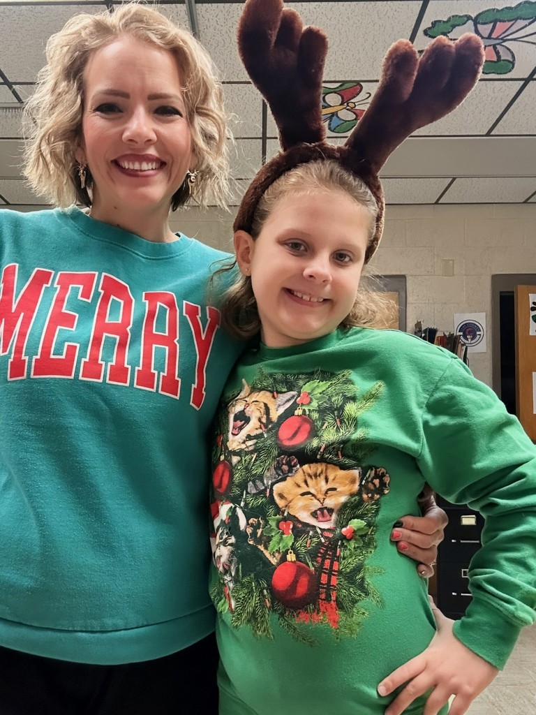 Our Manatees were shining bright in their festive holiday shirts today! 🎄✨ So much cheer on campus—happy Holiday Dress-Up Week!