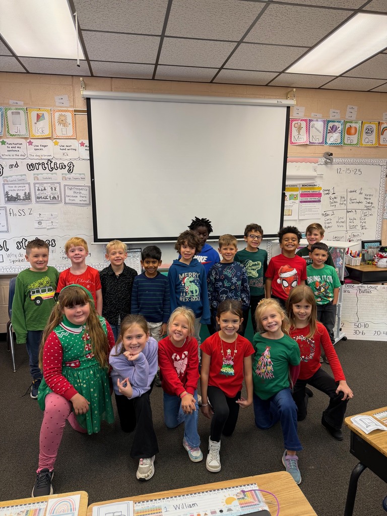 Our Manatees were shining bright in their festive holiday shirts today! 🎄✨ So much cheer on campus—happy Holiday Dress-Up Week!