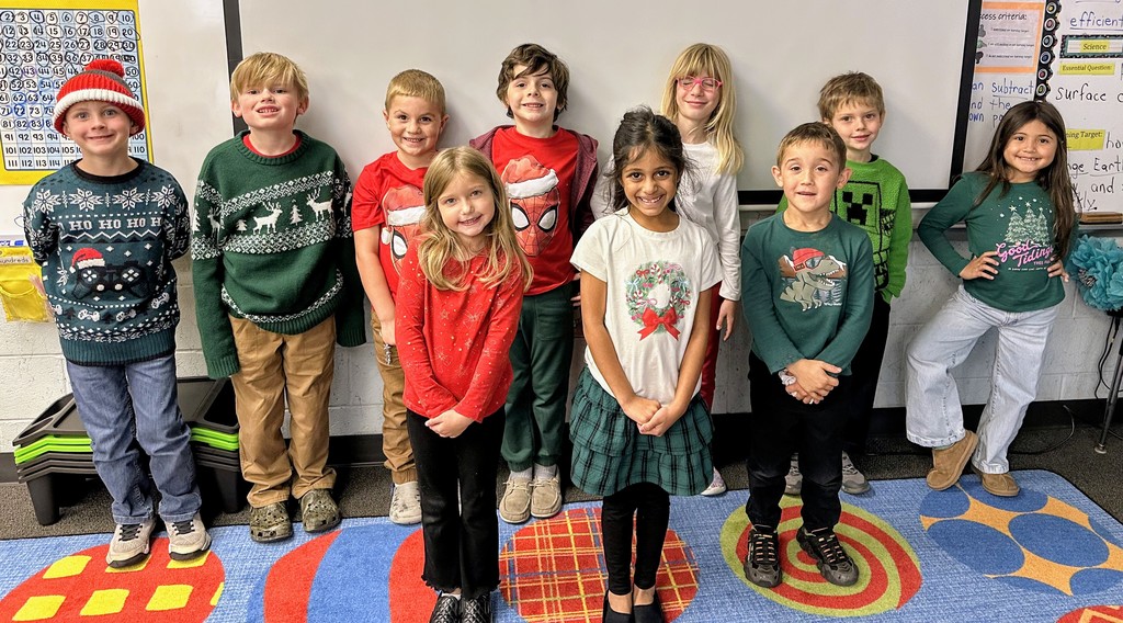 Our Manatees were shining bright in their festive holiday shirts today! 🎄✨ So much cheer on campus—happy Holiday Dress-Up Week!
