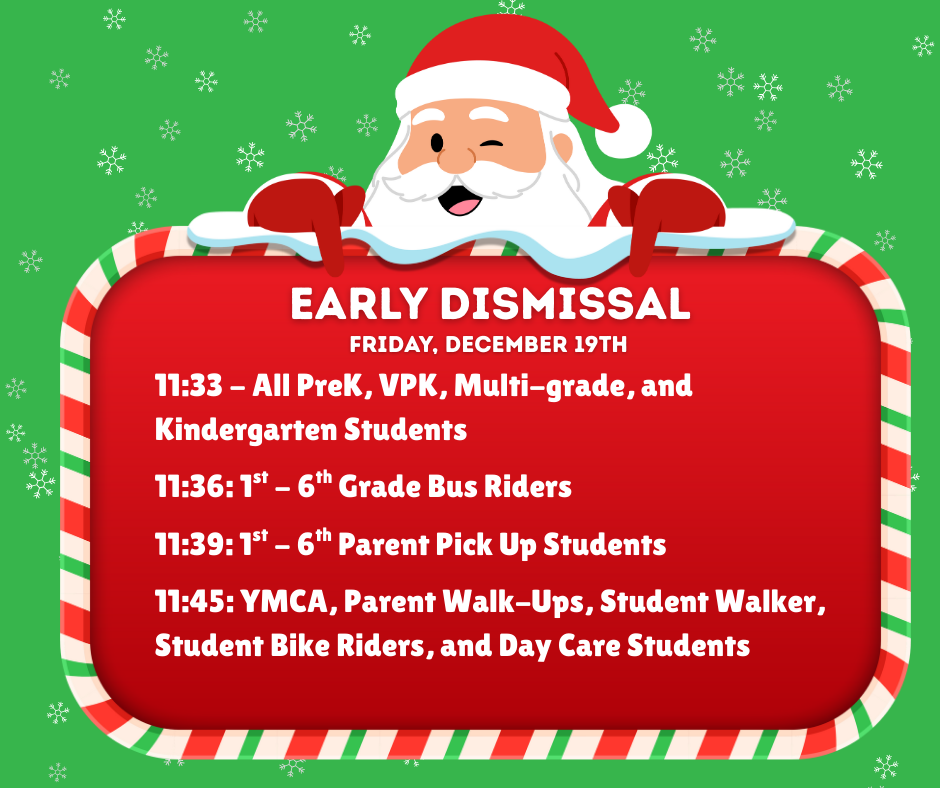 Early Dismissal Friday 12-19-25