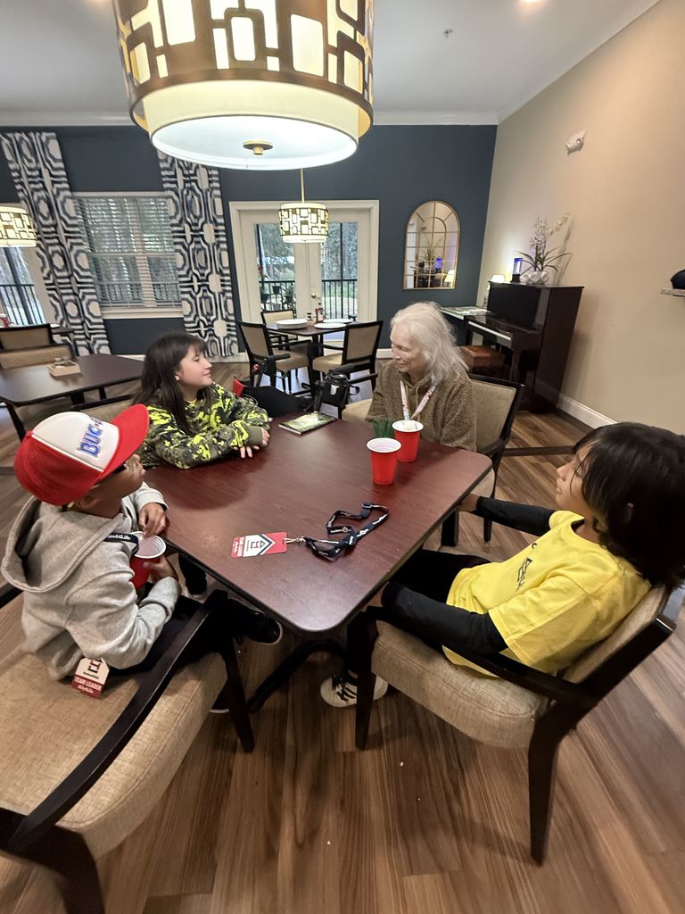 On December 15th, the Anchored 4 Life club provided a Christmas Party for the residents at Silver Treasures at Fleming Island. A lot of fun was had by all with refreshments, bingo, Minute to Win It games, and homemade cards. Thank you to the parents who came and helped also.