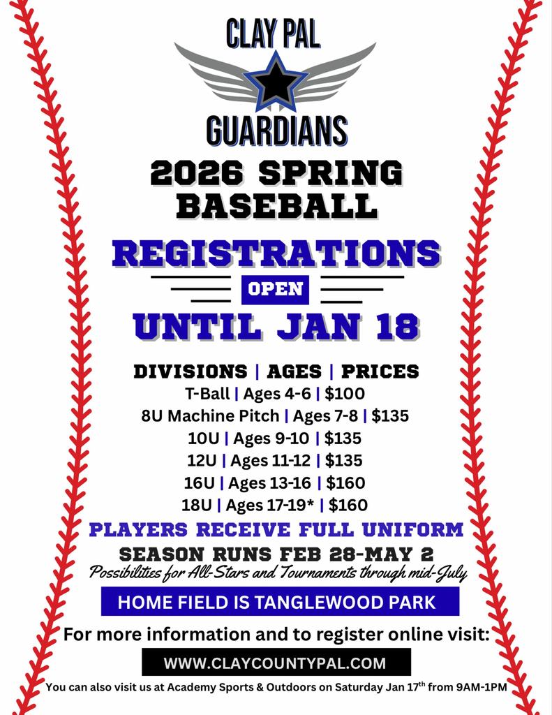 2026 Spring Baseball Flyer