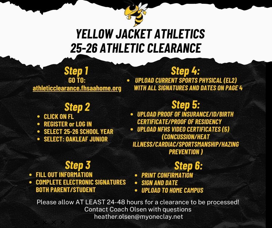 Oakleaf Jr. Athletic Clearance