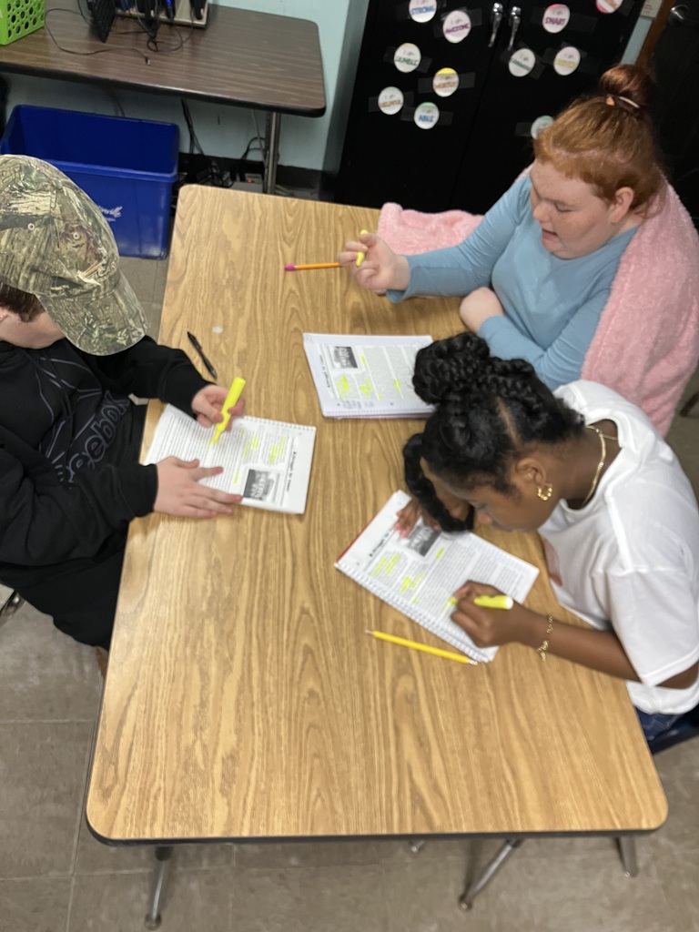 Ms. Yancey’s World History students engaged in a structured close reading of an informational text comparing Athens and Sparta. Using a collaborative literacy routine, the class worked paragraph by paragraph, beginning with a whole-group read to establish shared understanding, followed by small-group rereading, discussion, and purposeful highlighting. As each group completed a section, students synthesized their thinking and shared key details and insights, reinforcing comprehension, academic discourse, and evidence-based reasoning. This intentional approach supported deeper analysis of historical texts while strengthening students’ collaborative and critical thinking skills.