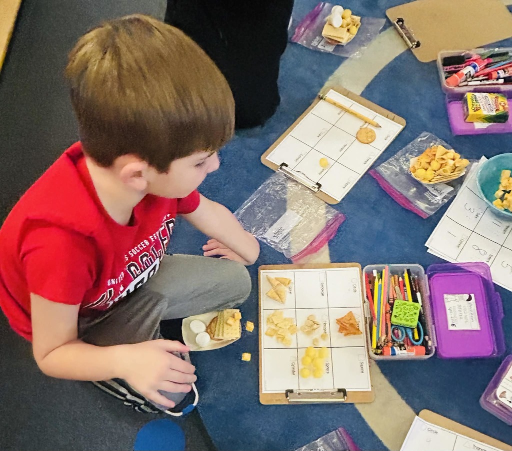 Mrs. Maly’s Primary Montessori naming, sorting, counting & eating 2 & 3 Dimensional shapes for snack!  😊❤️👍🏻