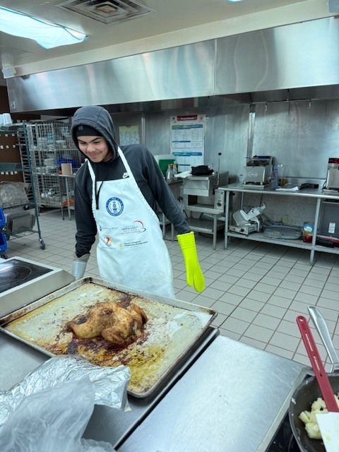 Ms. LaPierre’s Culinary 2 students turned the kitchen into a hands-on learning lab as they sharpened their roasting and sautéing skills. Students selected a roasted chicken recipe, expertly coated and prepped their chicken, and applied the same techniques to fresh vegetables for sautéing. As the kitchen filled with great aromas, students roasted their chicken and sautéed their vegetables to perfection. The experience concluded with students proudly enjoying the delicious meal they had created.