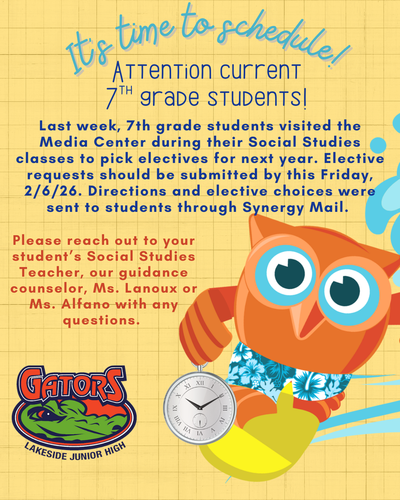 Current 7th Grader/ Rising 8th Grader Elective Request Flyer