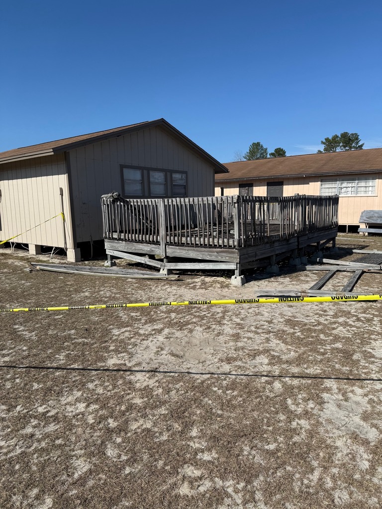 A huge shoutout to Mr. Bruchak and his Carpentry students for the excellent work they are doing to help improve our campus by safely demolishing an old deck that had become an eyesore at our school. Students began with proper job site preparation, wore all required personal protective equipment, and learned safer, industry-aligned methods of demolition throughout the project. This hands-on experience not only strengthened their technical skills but also highlighted their teamwork, responsibility, and pride in their work. They did a GREAT job, and we truly appreciate their efforts in making our school a better place!