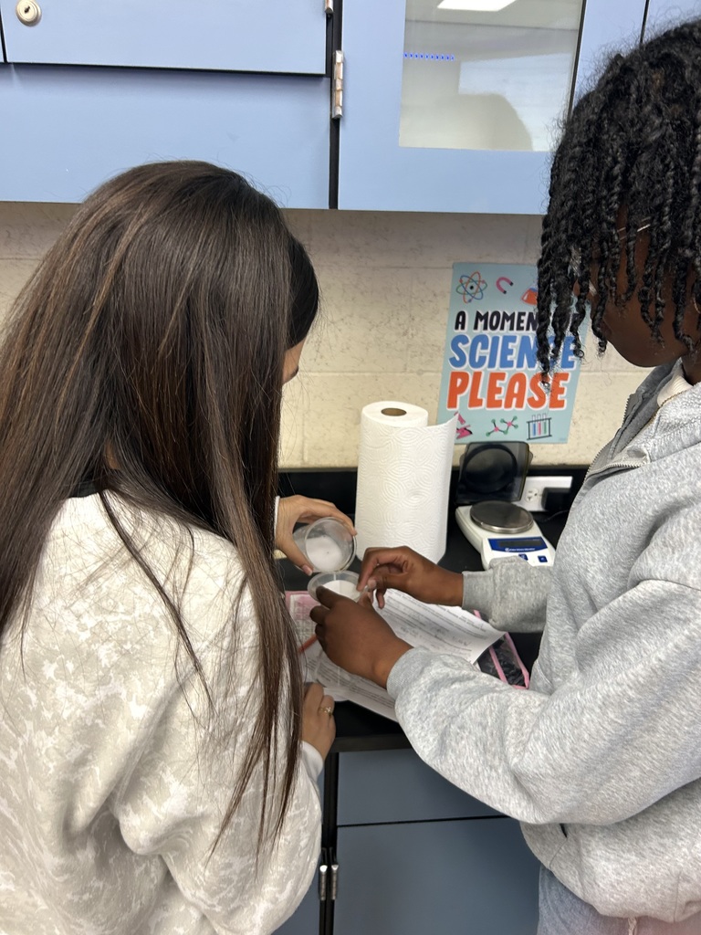 Ms. Fortner’s Pre-IB, AICE, and Honors Chemistry students brought stoichiometry to life through a hands-on chalk lab. Students wrote and balanced the chemical equation for producing chalk (calcium carbonate), calculated their theoretical yield, and then produced chalk by combining aqueous solutions of sodium carbonate and calcium chloride. After filtering and drying their product overnight, students calculated their actual yield and percent yield, seeing firsthand how math and chemistry connect. The best part was testing out their finished chalk.