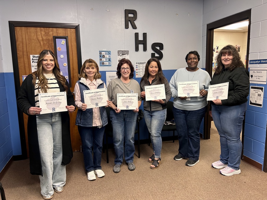 In honor of School Counseling Week and our school counselors' profound impact, we celebrate our entire School Counseling Department as our Staff of the Week. These six ladies are indeed an asset to our school, and they showcase everything it means to be a Ridgeview Panther! Tammy Masden, School Counselor Jackie Welch, School Counselor Michelle Da La Cruz, School Counselor Maria Littlejohn, School Counselor Janet Dobson, Mental Health Clinician Kelly Flatley, Administrative Assistant