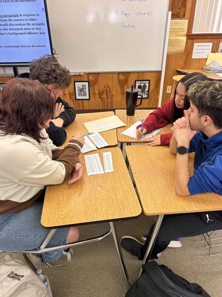 Students in Mr. Smith’s AICE History class engaged in deep learning during a rigorous DBQ lesson focused on analyzing primary source documents related to the Anschluss. Working collaboratively, students evaluated source perspective and reliability, discussed whether evidence supported or challenged the prompt, and built on one another’s thinking to refine their thesis statements. Through purposeful academic discourse, students questioned interpretations, strengthened arguments, and demonstrated their ability to defend claims with evidence—key skills for success in AICE History. This lesson highlighted strong student ownership of learning and the high level of historical reasoning our students are developing every day at Ridgeview. 💙🐾