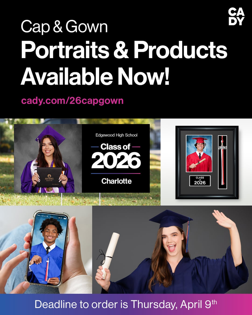 Class of 2026, Cap & Gown portraits and exclusive products are now available to view and purchase! Follow the link to view and order yours today. #CADYsenior cady.com/capgown26 @cadystudios