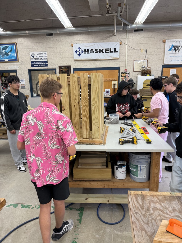 Mr. Bruchak and his carpentry students have been hard at work, showcasing their craftsmanship and teamwork as they continue building quality projects for our campus. From precise measurements to safe use of tools to strong construction techniques, students are applying real-world skills that will serve them well beyond the classroom. Hands-on learning like this is what Career & Technical Education is all about: creating, problem-solving, and taking pride in a job well done. Great work by Mr. Bruchak and our talented student builders! 