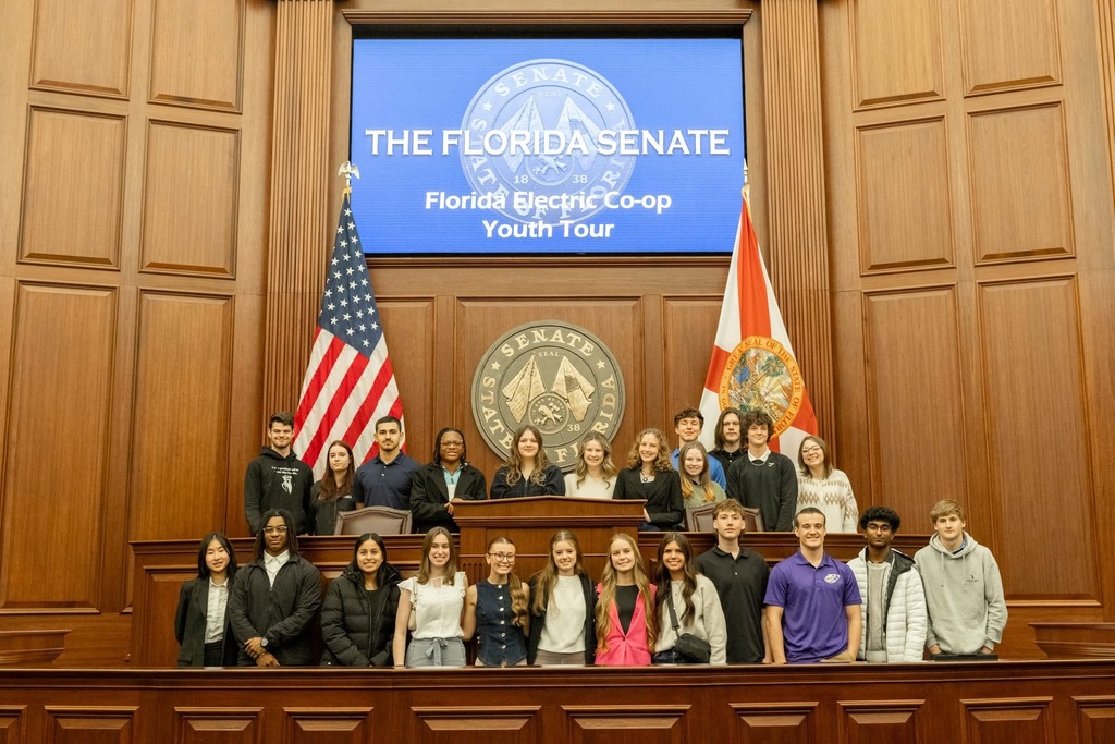 We are proud to recognize Gabriel Reagan for being selected as a Clay Electric Youth Tour representative! This week, Gabriel joined high school juniors from across Florida in Tallahassee, where he toured the Capitol, met with state lawmakers, and participated in a mock debate and vote. This opportunity, provided through Clay Electric Cooperative, gave Gabriel a hands-on look at civic leadership and the legislative process. Congratulations to Gabriel on representing our school so well!