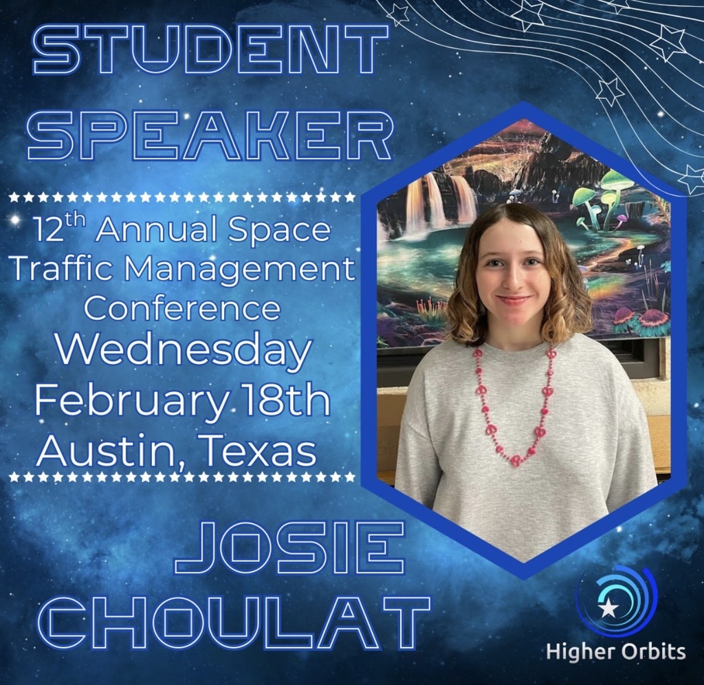 We are so proud to celebrate Josie Choulat, a 10th-grade AICE student, who is representing Ridgeview High School on a national stage this week! Higher Orbits selected Josie to serve on a student panel at the 12th Annual Space Traffic Management Conference held at the University of Texas at Austin. This two-day interdisciplinary conference brings together experts from around the world to explore critical topics related to space traffic, including operations, the space economy, and the protection of space ecosystems to ensure safe access to and return from space. Josie is one of only two high school students selected to speak alongside college students, sharing her STEM experiences and perspectives on space-related issues that matter to today’s students. In addition to presenting, she is networking with researchers, professionals, and leaders in the field. What an incredible honor and opportunity—way to go, Josie! 🚀💙🐾