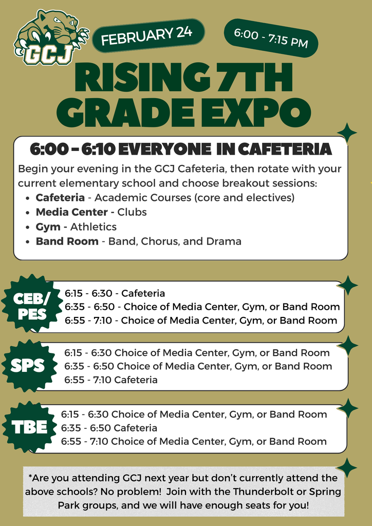 GCJ Rising 7th Grade Expo Night